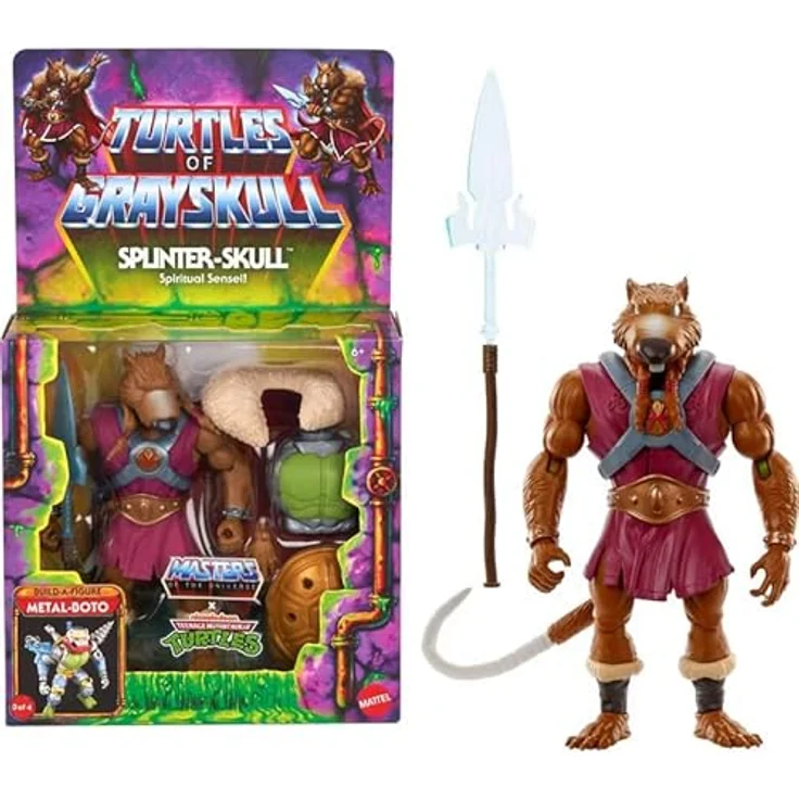 Mattel Die Herren Des Universums Turtles of Grayskull Splinter-Skull Actionfigur, 14 cm, rot – Bild 7