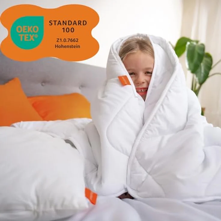 sleepling Kinderbettset, 4-Jahreszeiten Bettdecke 100x135 cm und Kopfkissen 40x60 cm, waschbar, Oeko-TEX, Made in EU, allergikerfreundlich – Bild 2