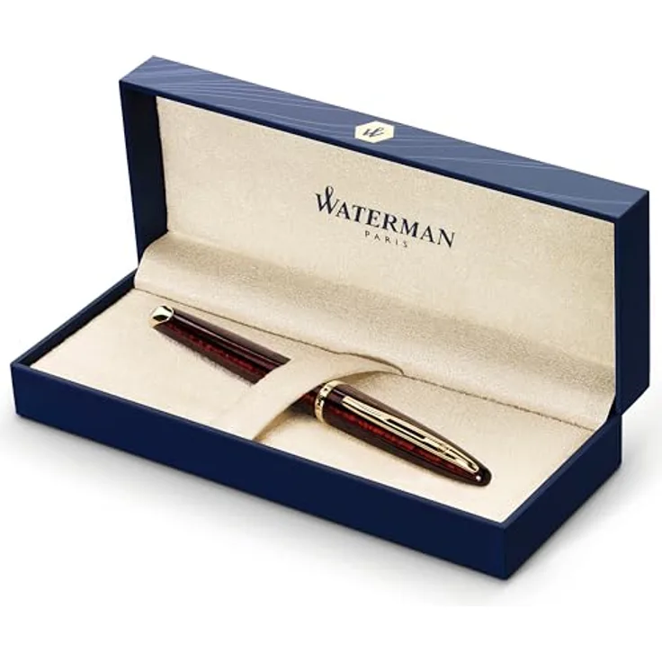 Waterman Expert, Schreibstift mit palladium-plattierten Zierteilen, satinierter Edelstahl-Oberfläche, blauer Tinte, mittel (M), Silber