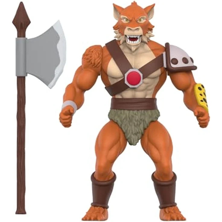 Super7 Thundercats Vintage Figuren Wave 01 - Jackalman Actionfigur, 14 cm groß mit 6 Gelenkpunkten und Riesenaxt Zubehör – Bild 2