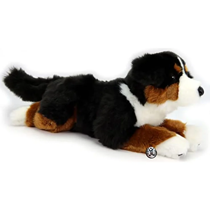 Kuscheltiere.biz Berner Sennen Kuscheltier Hund Sennenhund liegend Plüschtier Bernd - Kuschlig weiches Plüschfell, Detailtreue, 46 cm, waschbar, Kollektion-Auszeichnung – Bild 5