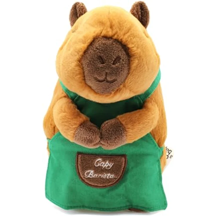 Joytoy Hug-a-Capybara 24146, Plüsch Capybara Barista 21 cm, braun-grün, weich und pflegeleicht, geeignet für Kinder – Bild 2