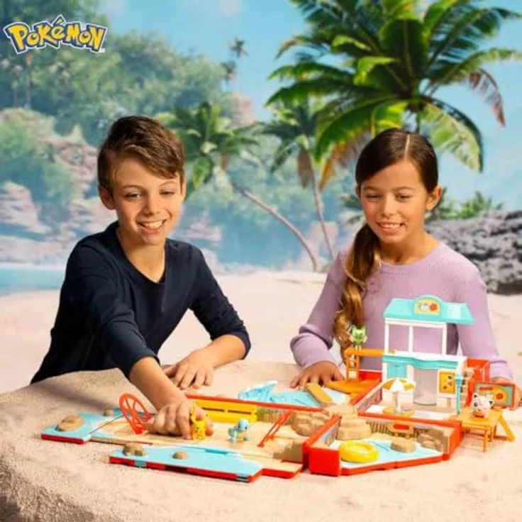 Jazwares Pokémon Koffer Kampf Strand Spielset, mit 10 Spielfunktionen und 1 x 5 cm Pokémon-Figur, tragbar und kombinierbar – Bild 7