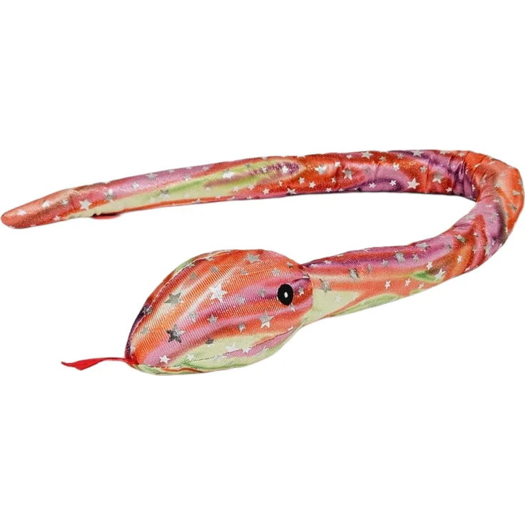 SOMA Plüschtier Plüschschlange XXL, weiches kuscheliges Kuscheltier in Pink-Grün mit Glitzern und Sternen, 100 cm, ideal zum Trösten und Einschlafen