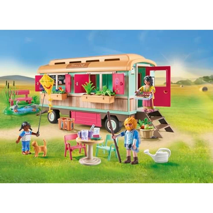 Playmobil® Gemütliches Bauwagencafé (71441), Country Konstruktions-Spielset, (145 St), teilweise aus recyceltem Material, Made in Germany – Bild 3