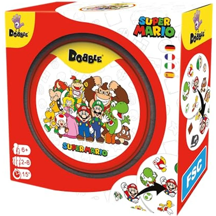 Zygomatic Dobble Super Mario, Familienspiel Kartenspiel, 2-8 Spieler, Ab 6+ Jahren, 15 Minuten, Deutsch, Mehrsprachig - Preisvergleich – Bild 3