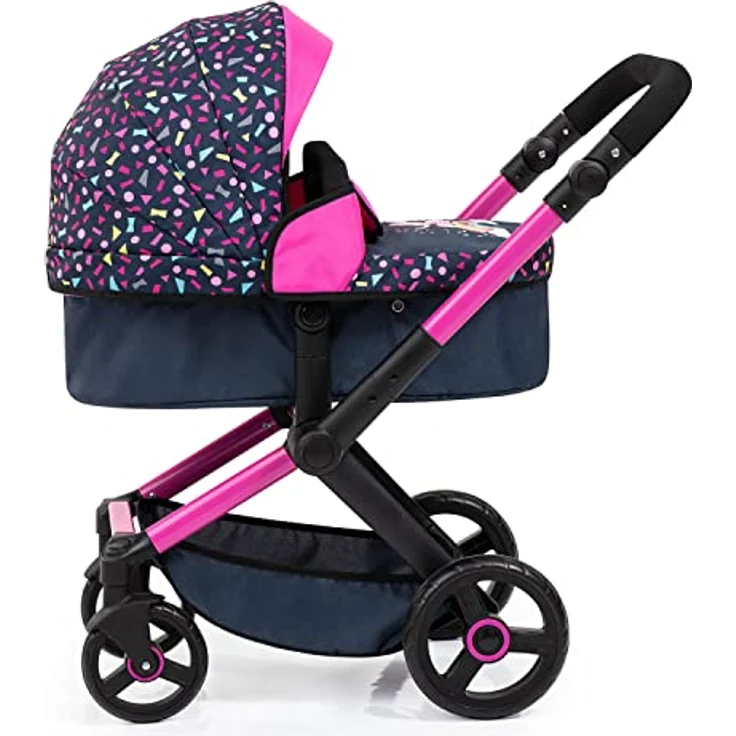 Bayer Design 17080AA Kombi-Puppenwagen Xeo mit Tasche, schwarz, rosa – Bild 3