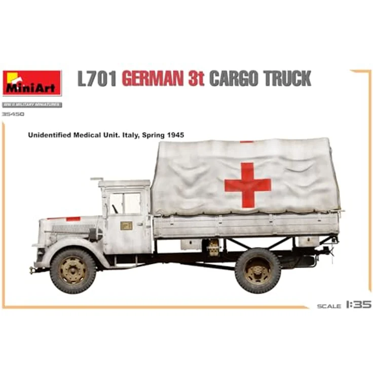 Mini art 1:35 L701 Dt. 3t Cargo Truck, Modellfahrzeug mit realistischen Details und variablen Ladeabdeckungen, fünf Varianten möglich – Bild 4
