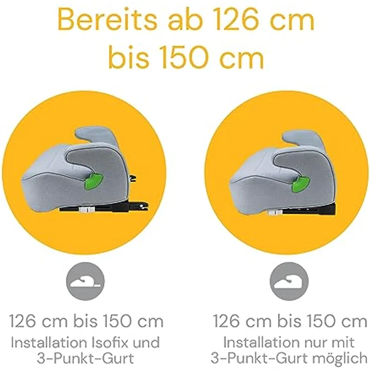 Osann Junior Isofix i-Size, Kindersitzerhöhung ab 126 cm, komfortable Sitzerhöhung mit Armlehnen, waschbare Bezug für Kinder von 7 bis 12 Jahren – Bild 4