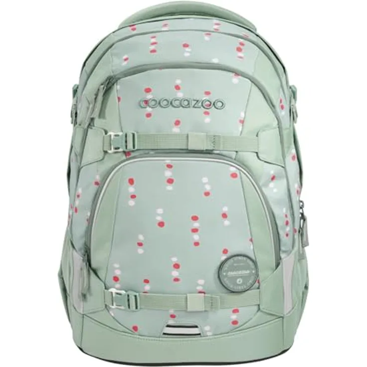 Coocazoo Schulrucksack Mate „Dancing Dots” Mint, ergonomischer & anpassbarer Tornister, höhen- & größenverstellbar, mit Brustgurt & Hüftgurt, 30 Liter, ab der 3. Klasse