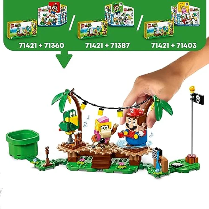 LEGO 71421 Super Mario Dixie Kongs Dschungel-Jam – Erweiterungsset mit Dixie Kong und Sqwaks der Papagei-Figuren, Spielzeug zum Kombinieren mit Starterset – Bild 3