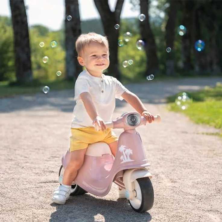 Smoby Scooter Pink, Laufrad mit mechanischem Zündschlüssel, Lenkblockierung und Flüsterrädern, für Kinder ab 18 Monaten – Bild 5