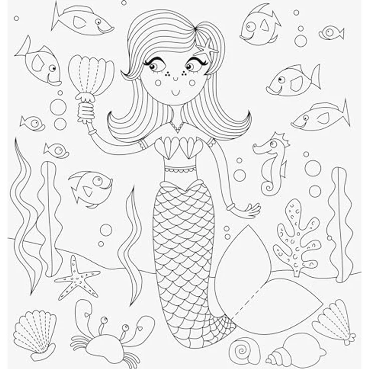Heyda 3D-Mal-Set „Unterwasser“, 15-teiliges Set zum Ausmalen mit Buntstiften und 3D-Wabenkugel-Stickern, B/H: 195 mm × 210 mm, ab 4 Jahren – Bild 3