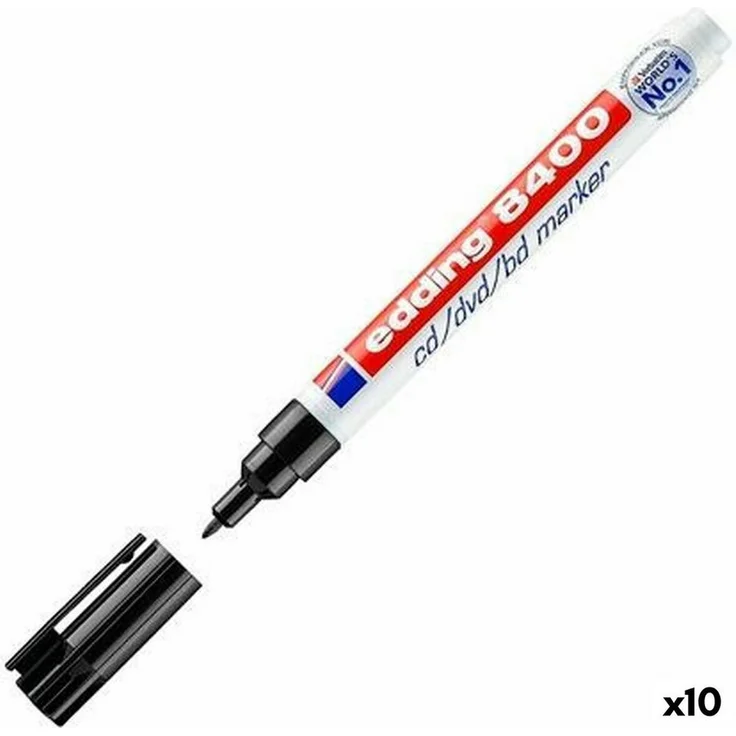 edding Permanentmarker, Dauermarker Edding 8400 Schwarz 10 Stück