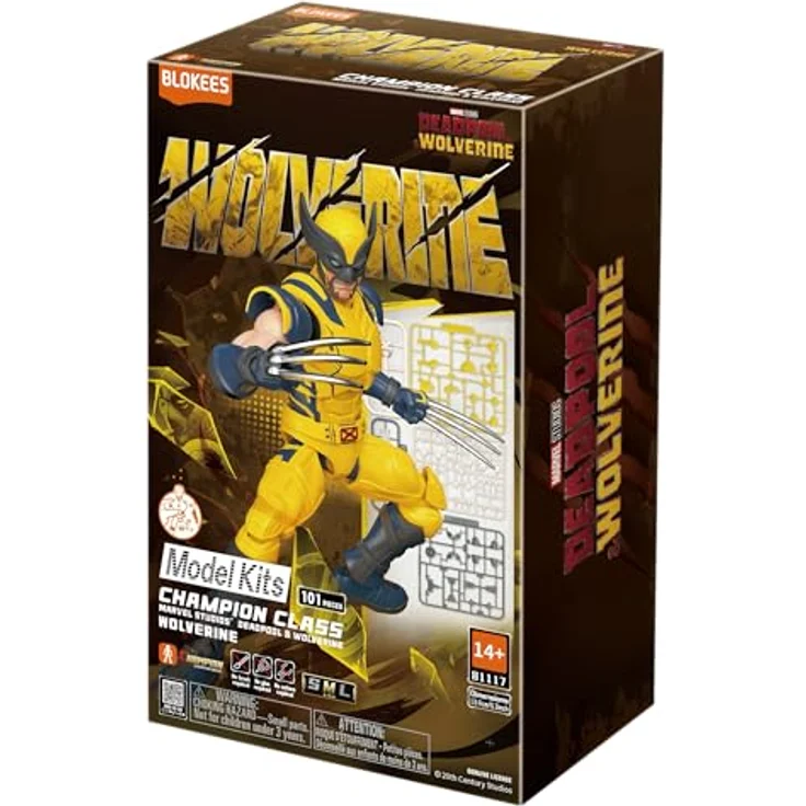 Blokees Marvel Heroes Champion Class 05 Wolverine, detaillierte Sammelfigur, gelenkter Modellbausatz, 15 cm Höhe, aus hochwertigem PVC, mehrfarbig – Bild 2