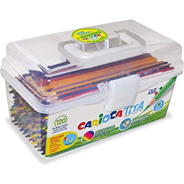 CARIOCA TITA | Farb- und Zeichenstiftetui, Super Resistente Buntstifte, 120 Teile