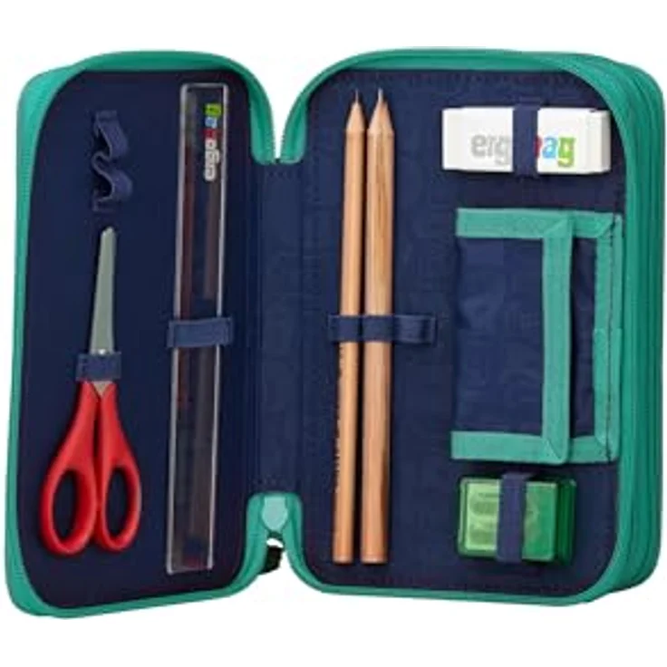ergobag Maxi Mäppchen Set 40-Teilig, mit Lyra Bunt- und Filzstiften, Kleingeldfach, Lineal und Schere – Bild 3