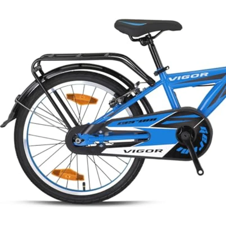 Rezzak Kinderfahrrad 20 Zoll Jungenrad Rücktrittbremse Schutzblech, Schwarz und Blau – Bild 2