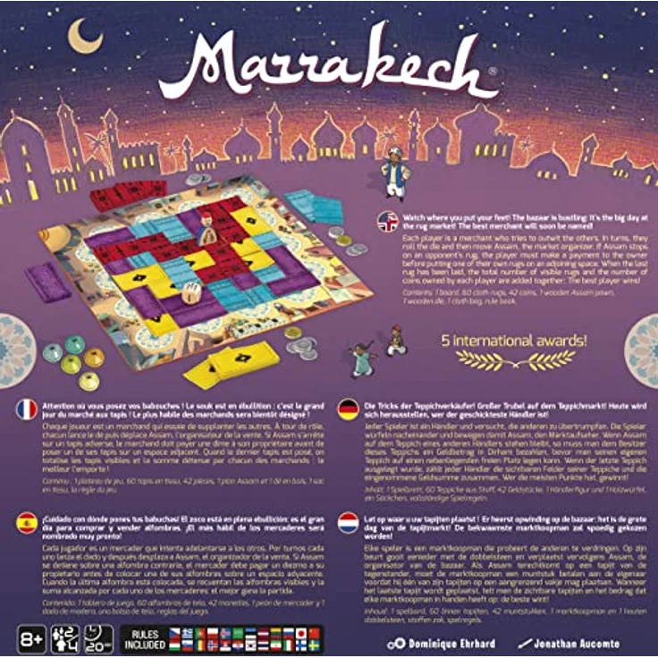 No Name Marrakesch, Brettspiel für 2-4 Spieler, strategisches Gebietskontrollspiel mit Würfelmechanik – Bild 7
