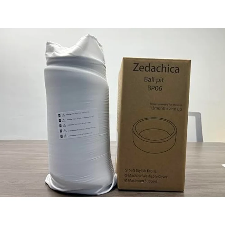 Zedachica Baby Bällebad 80cm*30cm, Rundes Schaumbällebad für Kinder ab 1 Jahr, grau, Umweltfreundliche Materialien, Einfach zu Reinigen, Keine Bälle enthalten – Bild 2