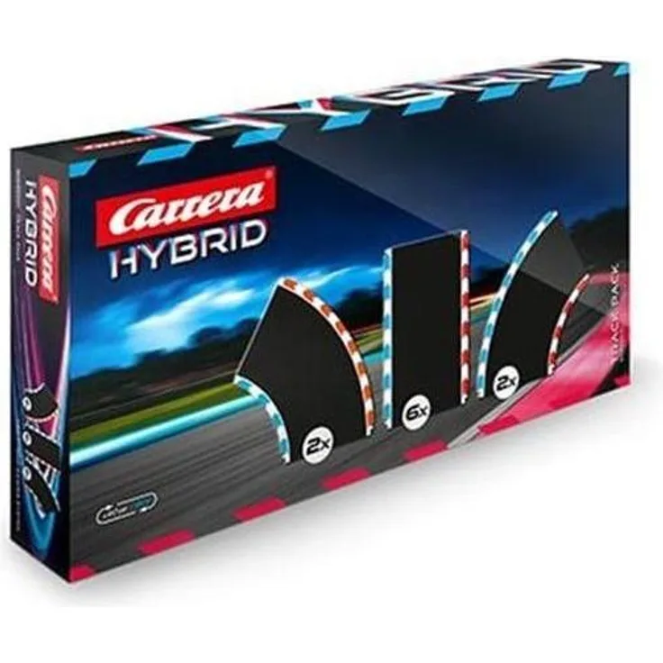 Carrera Hybrid Track Pack 1 Extension, modulares Rennbahn Zubehörset aus dunkelgrauem ABS-Kunststoff für Carrera Digital 132, Evolution und GO mit Click & Drive Verbindungssystem