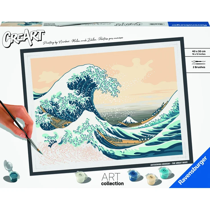 Ravensburger CreArt - Malen nach Zahlen 23690 - ART Collection: The Great Wave (Hokusai) - ab 14 – Bild 1