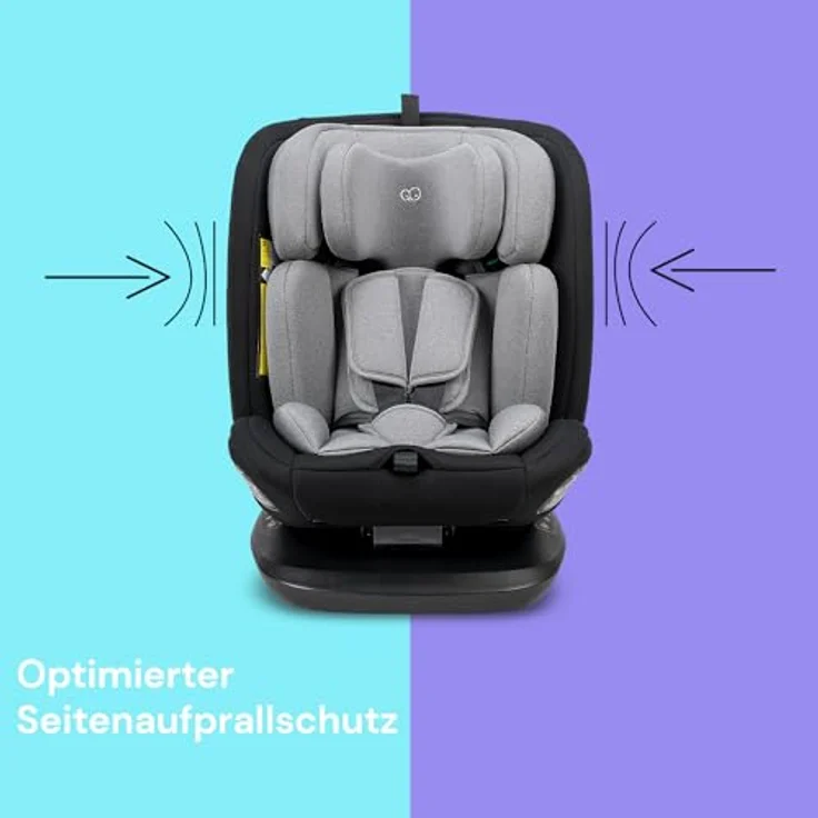 BooBoo Autokindersitz Safety Lissabon, 360° drehbarer Reboarder Kindersitz Isofix, ab Geburt, 40-150 cm, Baby Autositz – Bild 8
