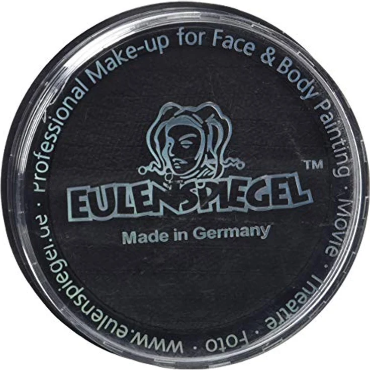 Eulenspiegel 181119 - Profi-Aqua Schminke, Schwarz, 30 g, vegan - Wischfest, schnell trocknend, für ca. 50 Gesichter oder 1,5 Körper geeignet – Bild 2