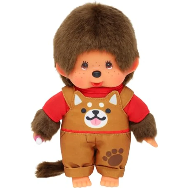 MONCHHICHI Kuschelpuppe Junge mit Latzhose und Hundedesign, 20cm Plüschspielzeug – Bild 2