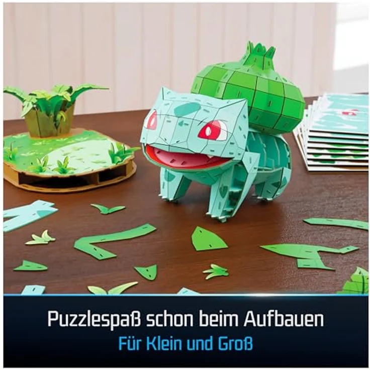 Spinmaster 3D-Puzzle 4D Build - Pokémon Bisasam, detailreicher 3D-Modellbausatz mit 195 stabilen Ausstanz-Teilen, 29 x 24 x 24 cm, empfohlen ab 12 Jahren – Bild 4