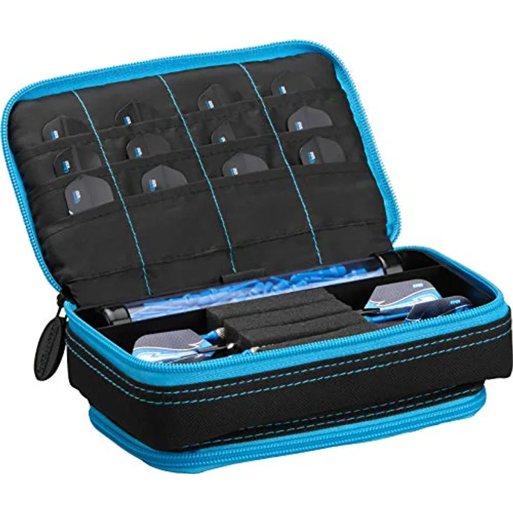 Casemaster by GLD Products Unisex-Erwachsene Plus Darttasche und Handytasche, Schwarz mit blauem Rand Plazma