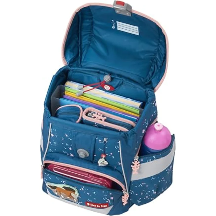 Step by Step Schulranzen-Set 2IN1 Plus „Wild Horse Ronja“ 6-teilig, ergonomischer Tornister, höhenverstellbar mit Hüftgurt, 19L, blau – Bild 5