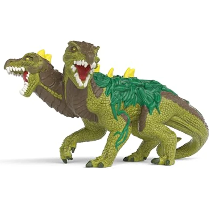 Schleich Eldrador Creatures, Feuersaurier vs Dschungelechse, kämpfendes Duell mit zwei Köpfen und flammendem Echsenkamm, 30 x 15 x 10 cm – Bild 3