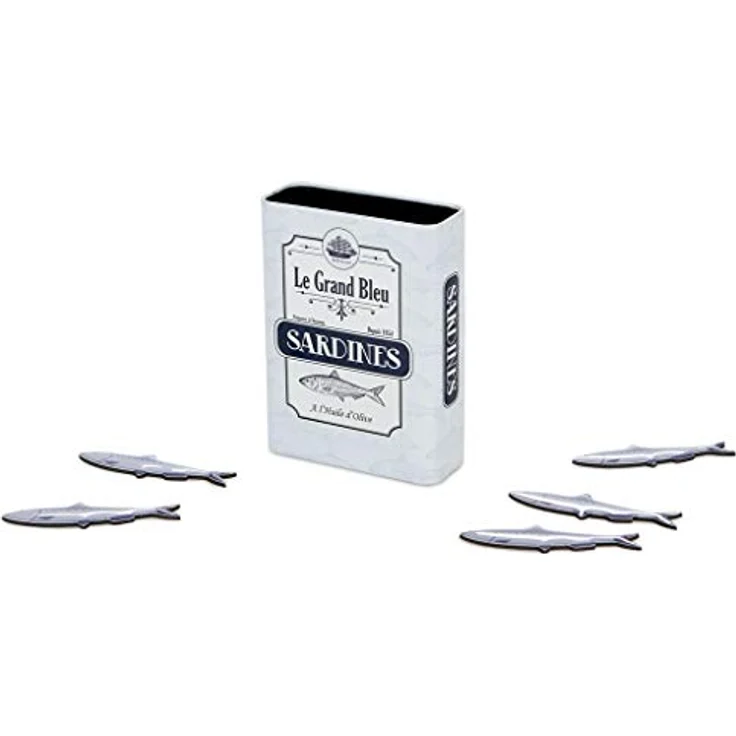 balvi magnetischer Stifthalter Sardines, Weiß, Ölsardinendose-Design mit Magnet-Haftung, inkl. 5 originellen Kühlschrankmagneten – Bild 4