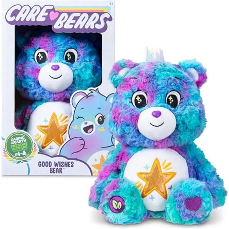 Troetelbeertjes Care Bears Kuschelbär 35cm Good Wishes, Plüschspielzeug mit detailliertem Belly Badge-Design und weichem Plüschmaterial – Bild 2