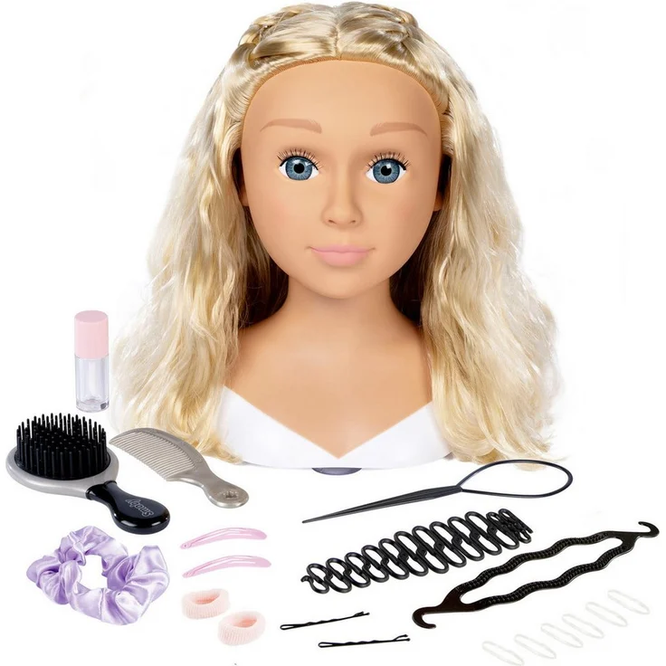 Smoby My Beauty Frisierkopf Blond, Frisierkopf für Kinder mit magischem Lippen-Make-up – Bild 1