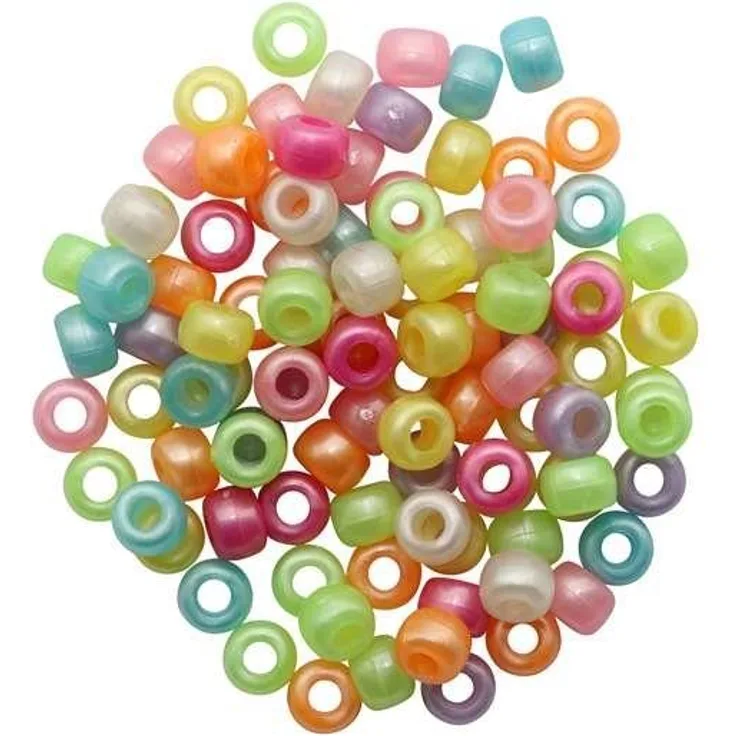 Glorex Bastelperlen Glorex Schmuck Perlen 6x9 mm 25 g, pastell