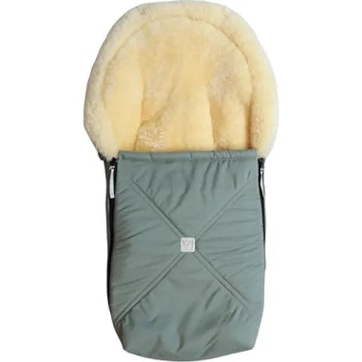 Kaiser Lammfell-Fußsack Emmy, warm und atmungsaktiv für Babyschalen & Babywannen, Salbei Green