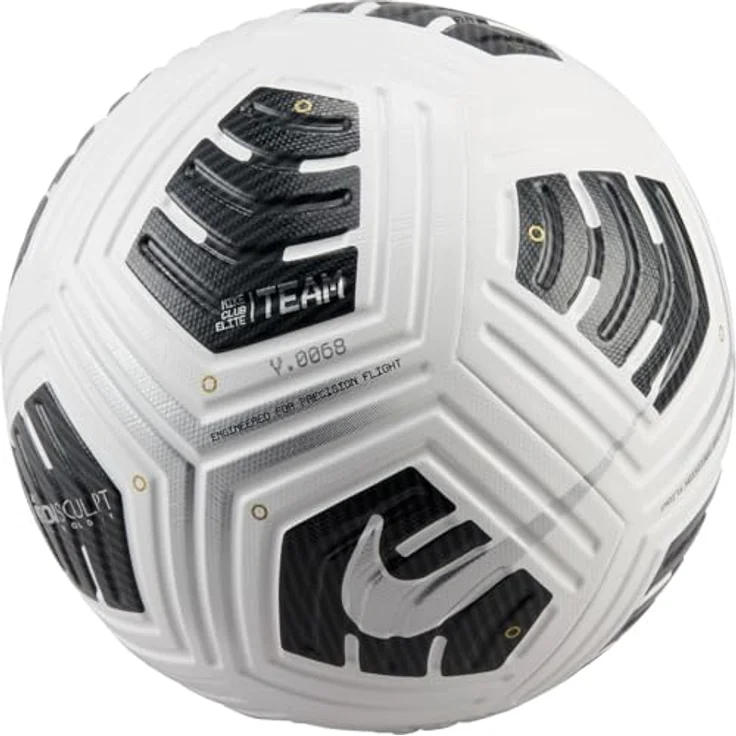 Nike Club Elite Team - Fa24 Fußbälle, hervorragende Haltbarkeit und auffälliges Design, White/Black/Metallic Silver, Größe 5 – Bild 2