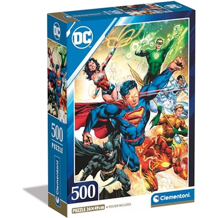 Clementoni DC Comics Puzzle 500 Teile, anspruchsvolles Puzzle für Erwachsene, 49 x 36 cm, umweltfreundliche Verpackung – Bild 1