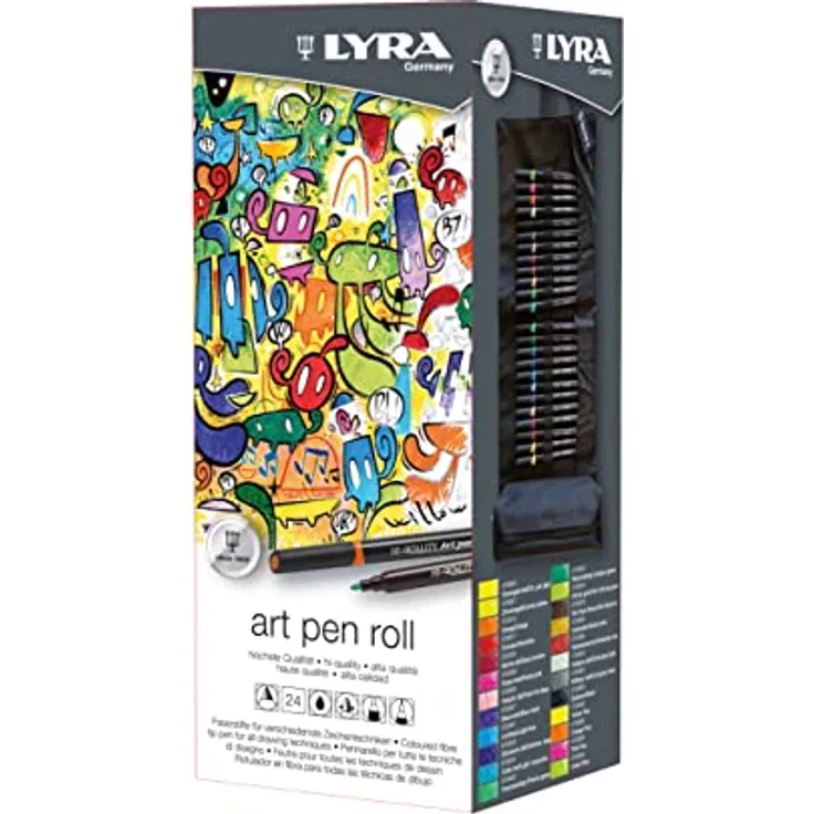 LYRA Sketching Roll 24 Aquarellstifte mit feiner Spitze