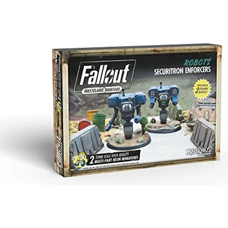 Modiphius | Fallout Wasteland Warfare Robots: Securitron Enforcers Miniatures Unpainted, Premium Resin 32mm Scale, New Vegas Theme – Bild 2