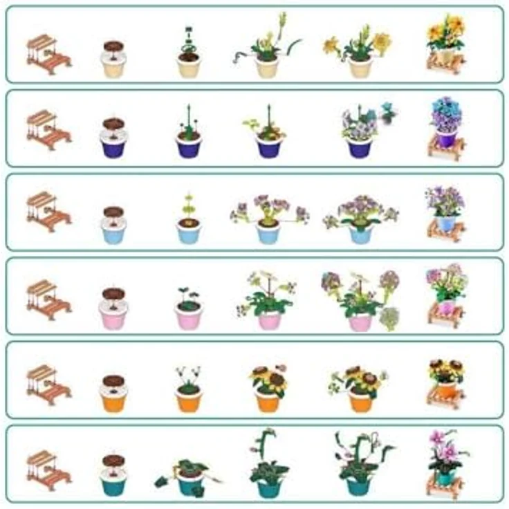 ZURU Kreativset MAX, Garden Collection, 6 verschiedene Pflanzen zum Zusammenbauen, sortierte Lieferung – Bild 4
