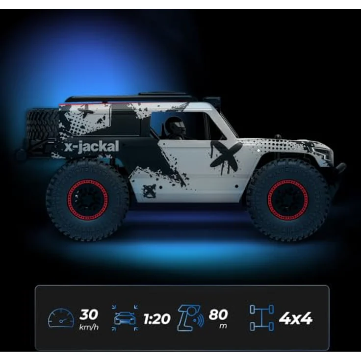 Overmax X-Jackal Ferngesteuertes RC Auto Monster Truck 1:20, 4WD, bis 30 km/h, LED-Beleuchtung, 600 mAh Li-Ion Akku, 2,4 GHz – Bild 9