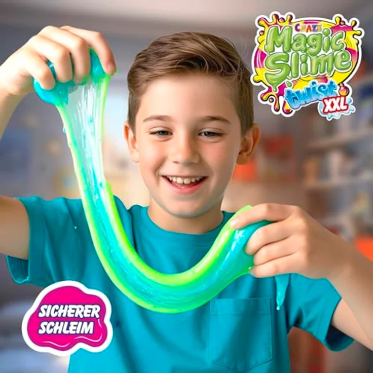CRAZE Magic Slime Twist XXL, Mehrfarbiger Experimentierschleim 750 ml in neon und metallic, Sicher und giftstofffrei, Überraschungsfarbe – Bild 5