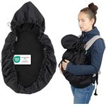 Zamboo Universal Babytrage Cover, warmer Fleece Wetterschutz für Bauchtragen, kompatibel mit Ergobaby & Manduca, OEKO-TEX Standard 100, Schwarz
