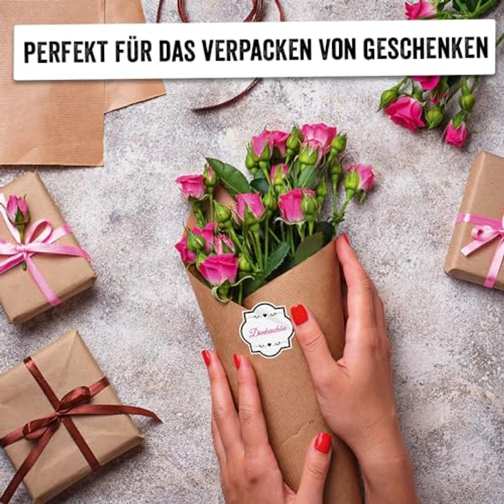 Trodat Vintage Etiketten zum kreativen Gestalten – 36 selbstklebende Etiketten, 9 Designs, sprachneutral, wasserfest, Etikettenbreite 5cm, Etikettenlänge 2-5cm, optimal für trodat vintage Stempel – Bild 5