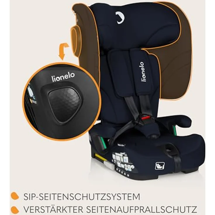 Lionelo Nelly I-Size, Kindersitz mit Isofix, 4 Liegepositionen, 5-Punkt-Gurtsystem, schwarz – Bild 6