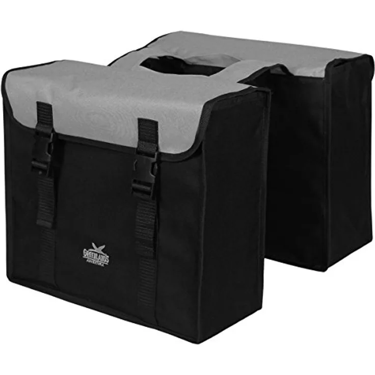 Greenlands Fahrradtasche Doppeltasche Gepäckträgertasche schwarz OT-4546 (schwarz Silber)