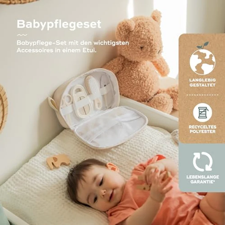 Babymoov Babypflege-Set, kompakt mit 9 Accessoires, digitales Thermometer und Haarbürste, umweltfreundlich mit lebenslanger Garantie – Bild 2